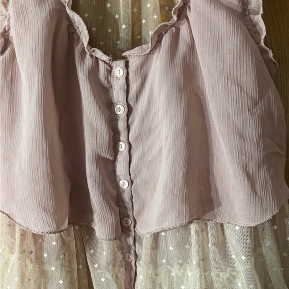 Marineblu Mauve and Beige Layered Sleeveless Blouse - Picture 3 of 6